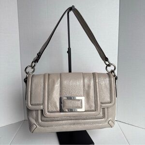 Banana Republic Leather Flap Shoulder Bag- Taupe Gray